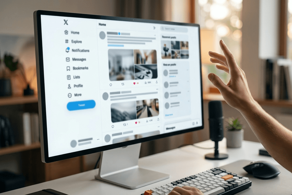 Gesture and Voice Controlled Twitter (X) Automation